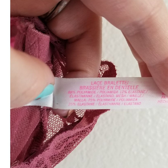 Victoria Secret Pink Dusty Rose Underwire Lightly Padded Bralette M - Picture 6 of 7